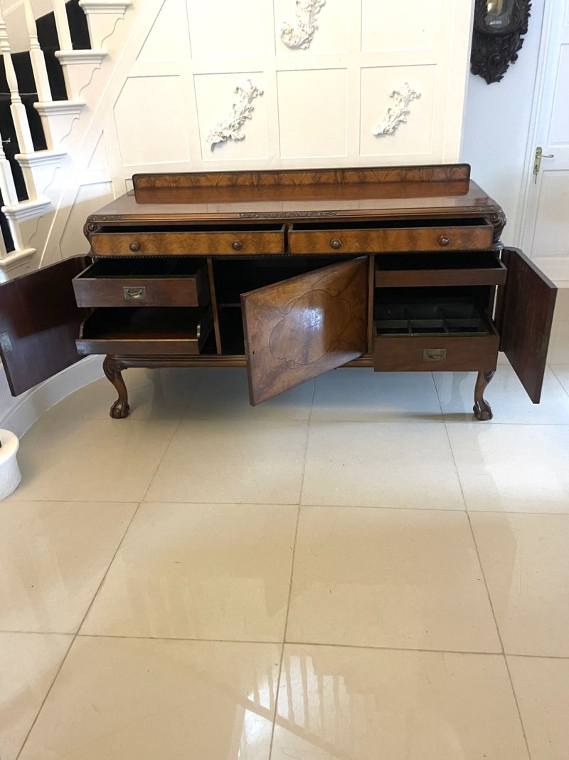 Superb Quality Antique Carved Burr Walnut Sideboard by Maple and Co. - Image 3